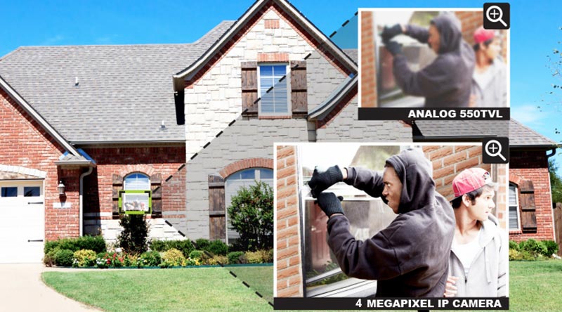 A comparison of digital vs analog picture quality of thieves breaking into home
